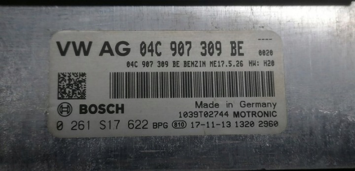 фото №4, Компьютер двигателя vw polo vi 2g 04c907309be 1.0 mpi