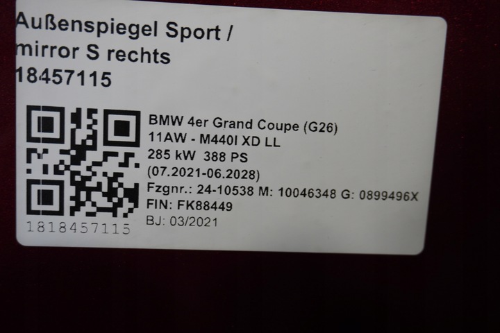 фото №7, Двері крило права сторона bmw i4 g26 keyles c57