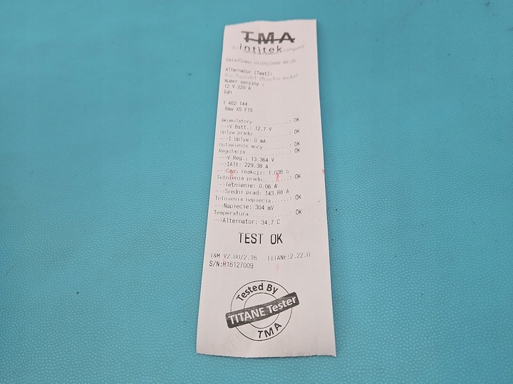 фото №7, Тест генератор bmw x5 f15 104210-6501 7616119 3.0 ось