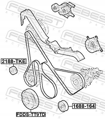 фото №3, Febest fdds-tt9td колесо пасове, wał колінчастий