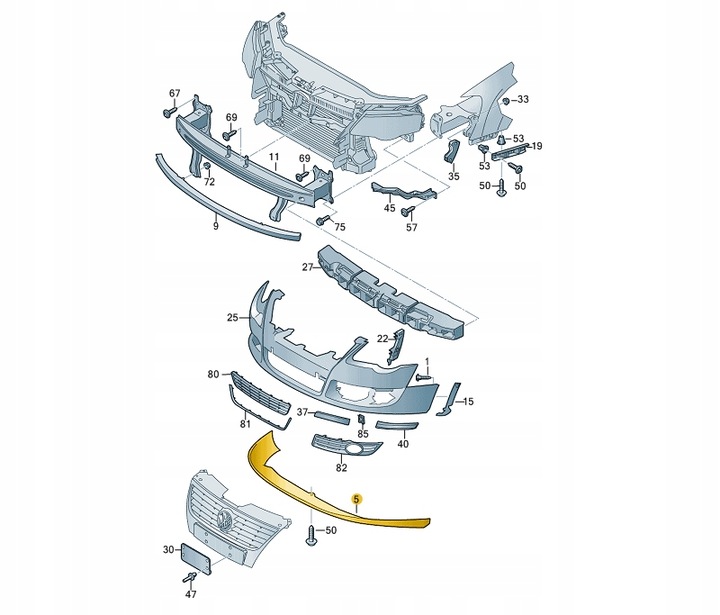 фото №2, Спойлер накладка бампера спойлер passat r36 перед 3c0805915a