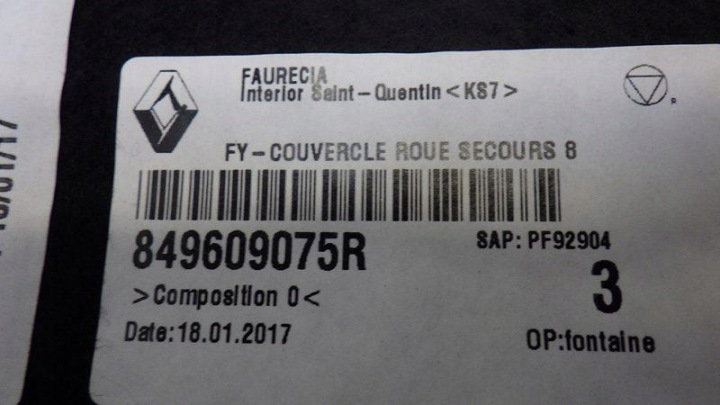 фото №6, Килим покриття  багажника renault scenic iv 849609075r