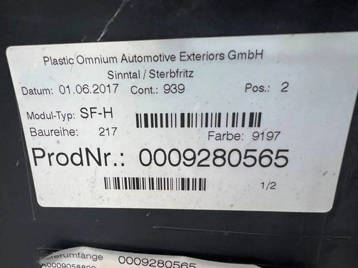 фото №7, Mercedes s-klasa купе amg w217- бампер задній