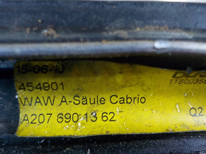 фото №7, Mercedes w207 купе 09- планка стёкла лобовой левая