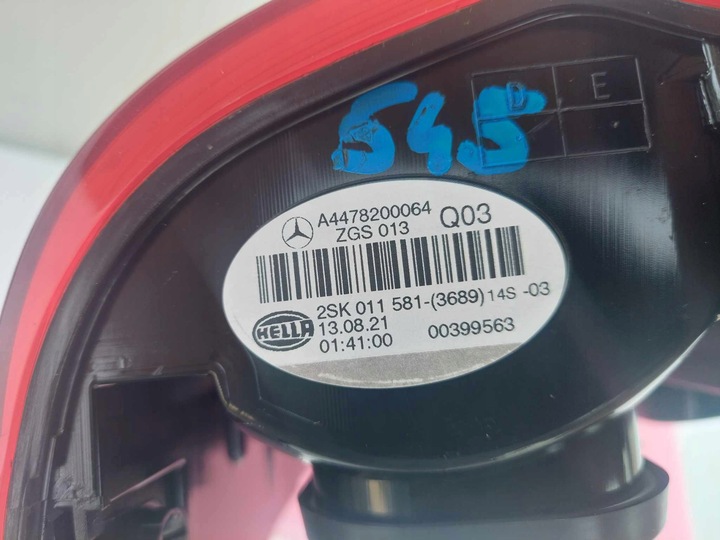 фото №6, Mercedes vito 447 лампа ліва зад задня нова оригінальний номер