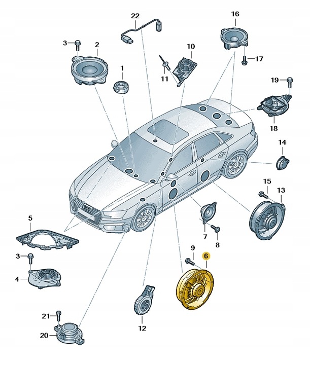 фото №1, Нове оригінальні audi оригінальний номер динамік низькочастотний 8w0035415a