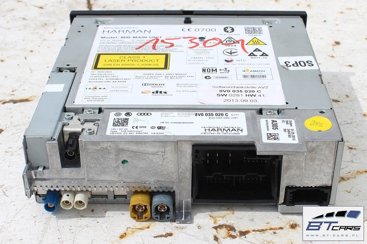 фото №7, Audi a3 набор mmi 3g+ монитор + считыватель mib + панель 8v0035020c 8v0919604a