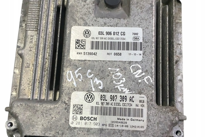 фото №7, Комплект зажигания vw amarok 2h_, s1b 03l907309ac 2.0l дизель 103kw 2016