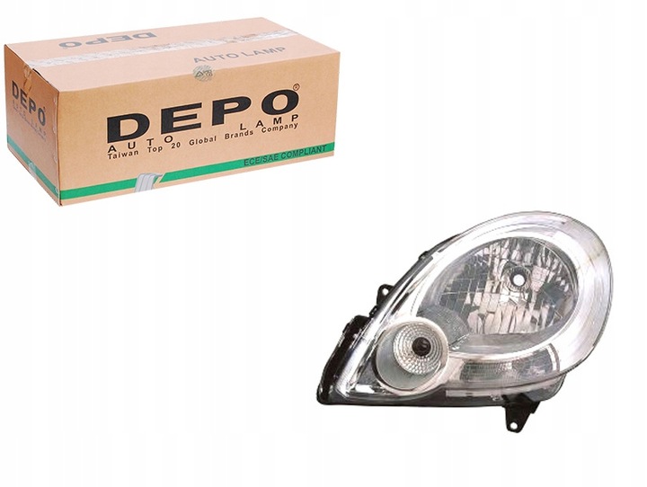 фото №1, Depo фара h4 электрический цвет вкладыш: хром