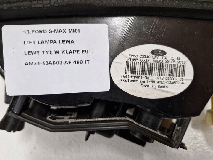 фото №8, Ford s-max mk1 рестайлінг лампа лівий зад ліва задня w кришка багажника eu am21-13a603-af