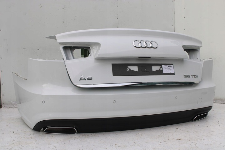 фото №10, Audi a6 sedan зад бампер задний крышка багажника 4g 4g5 лампы 2y2y ls9r белый