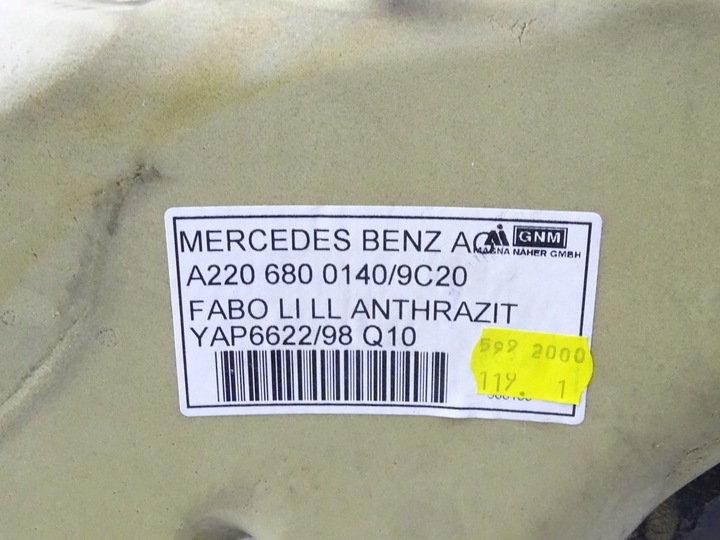 фото №5, Mercedes s-klasa w220 98-05 килим оббивка підлоги європа a2206800140