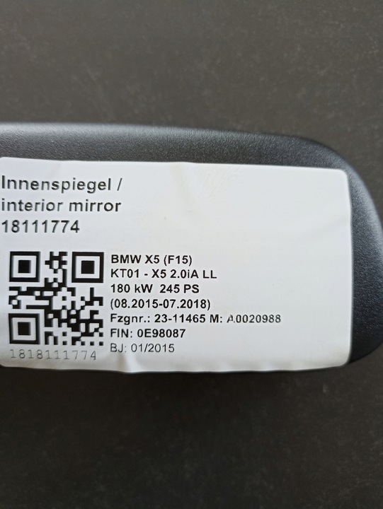 фото №7, Зеркало внутренние ec 3 pin bmw 9256137 jak новое