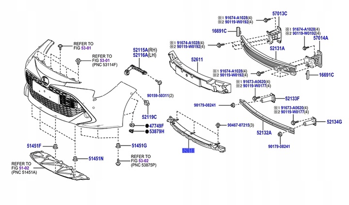 фото №1, 52618-02180 абсорбер бампера corolla e21