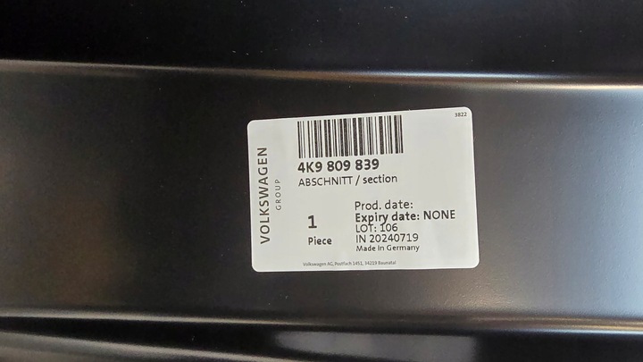 фото №4, Audi a6 c8 4k 4k0 4k9 порог левый стойка спуск крыльев новый org 4k9809839