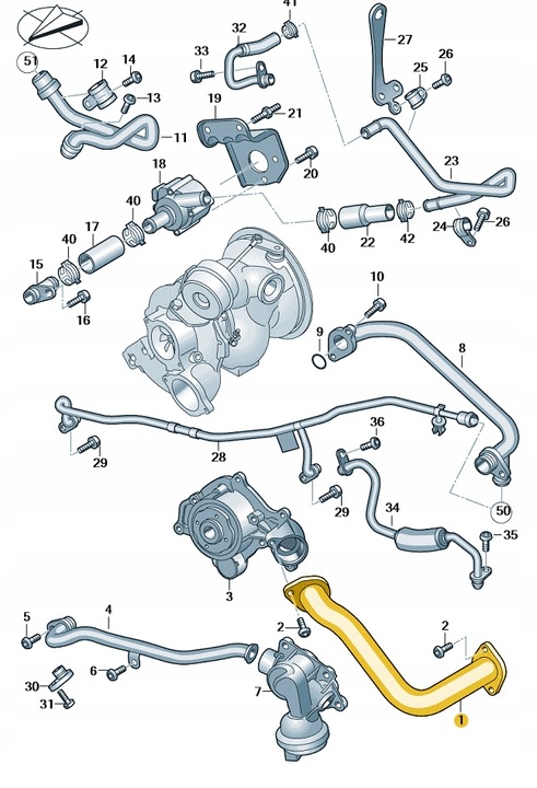 фото №1, Новое оригинальные audi оригинальный номер труба водяная 06m121481ae
