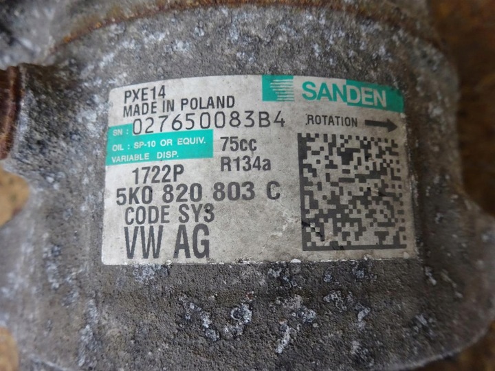 фото №9, Audi a3 8p golf vi leon ii octavia насос компрессор кондиционера 5k0820803c
