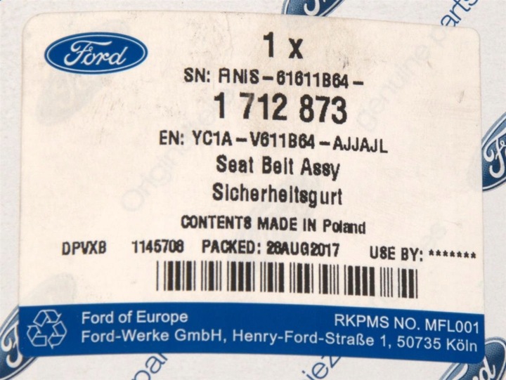 фото №4, Задний pas безопасности transit 2000- 2006-