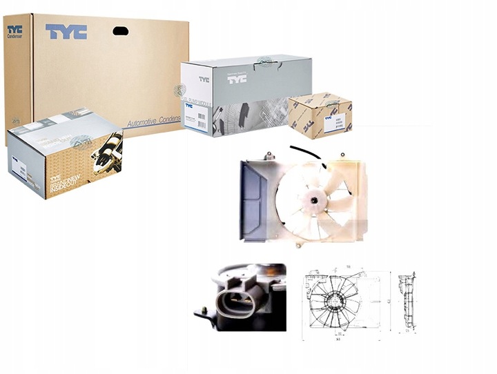 фото №1, Tyc вентилятор радиатор yaris 99-02 1.0 16v