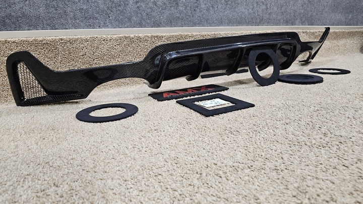 фото №15, Накладка спойлер spliter диффузор бампера зад bmw f30 f32 f80 f82 карбон