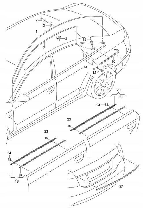 фото №11, Молдинг крыша накрывающая 4f9853709 audi a6 s6 c6