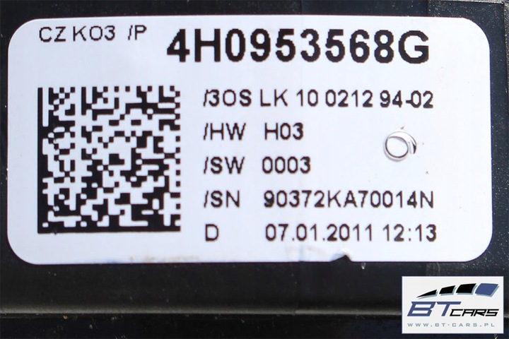 фото №11, Vw audi a6 a7 a8 fl стрічка air bag 4h0953568g 4h0953568h кільце air bag 4