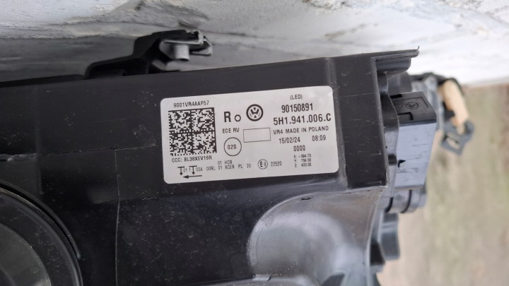 фото №7, Фара передняя правая vw golf 8 viii полный led 20- 5h1941006c