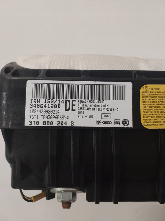 фото №6, Подушка безопасности пассажира skoda superb ii 3t0880204b