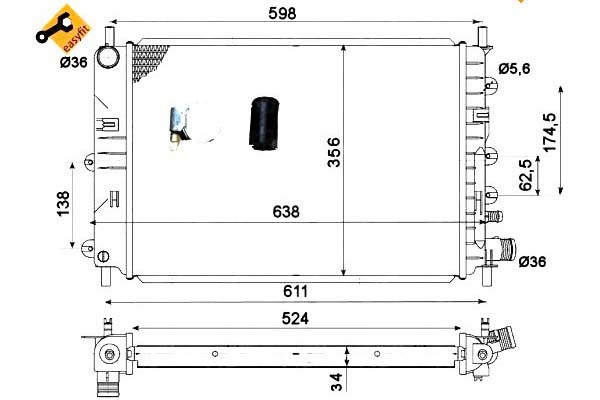 фото №1, Nrf радиаторов ford escort orion 92- nrf