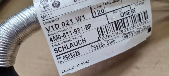 фото №10, Sq7 4m шланг трубка вакуум підсилювач 4.0 tfsi 4m0611931bp sq8 4m rs q8