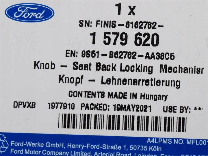 фото №13, Тримач складання сидіння права ford ka mk2 _ 1579620 _ 9s51-b62762-aa38c5