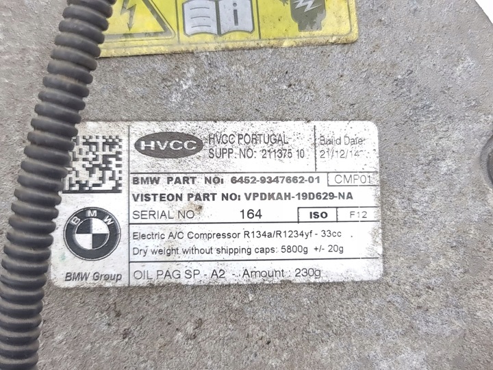 фото №10, Bmw i3 2015 компресор / компресор кондиціонера a/c