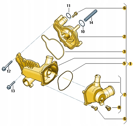 фото №4, Насос води vw touareg 7p 4.2 v8 fsi оригінал