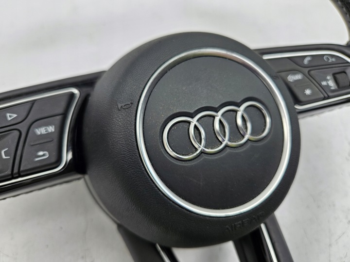 фото №8, Руль трёхспицевый подушка audi a4 b9 8w a5 чёрная кожа s-line