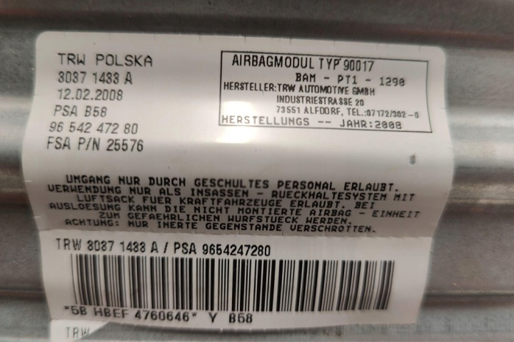 фото №8, Подушка подушка пассажира citroën c4 grand picasso i ua_ 9654247280 2.0l