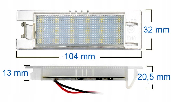 фото №14, Led підсвітка номерного знака реєстраційний opel astra k corsa c d e insignia