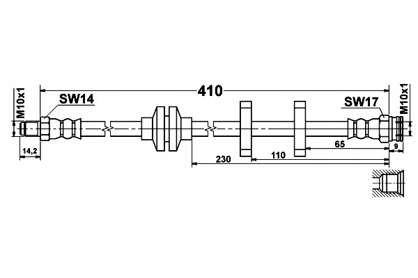 фото №2, Шланг тормозной гибкий перед l/p fiat bravo ii marea stilo