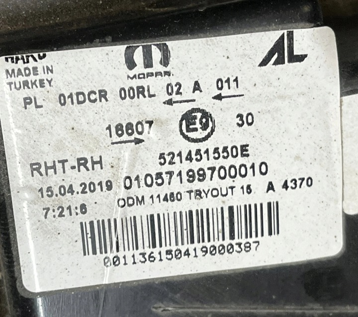 фото №12, Фара правое перед передняя kpl ксенон led fiat tipo ii 2 521451670e европа