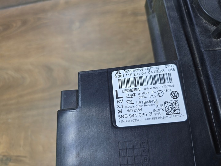 фото №9, Vw tiguan ii рестайлинг 5na лампа перед передняя левая led 5nb941035g