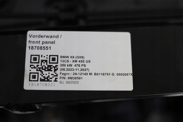 фото №11, Перед bmw xm g09 бампер капот лампа led крило pas 416
