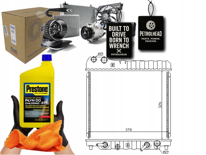 фото №1, Радіаторів двигуна honda jazz ii 1.2/1.3 03.02-07.0 #petrolhead pro+ kit5