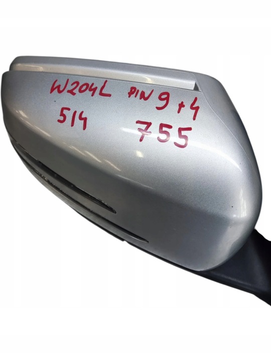 фото №6, Mercedes c klasa w204 рестайлинг зеркало правое 9+4 pin 755