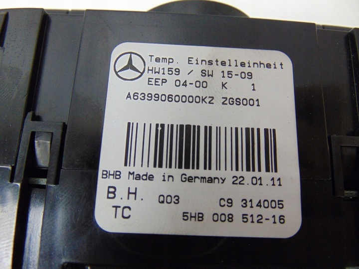 фото №10, Панель керування кондиціонера mercedes vito 639 рестайлінг a6399060000kz