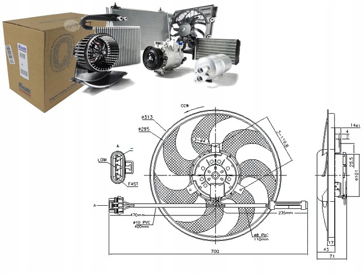 фото №1, Вентилятор радиатор opel vectra b 2.0d/2.2d 06.97