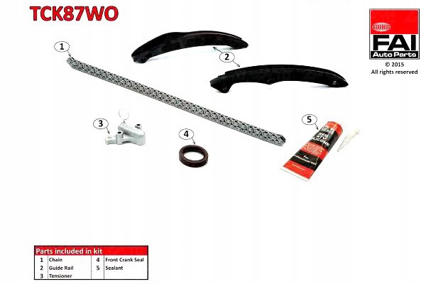 фото №2, Ланцюг розподільний вал fai autoparts tck87wo 03c109158a