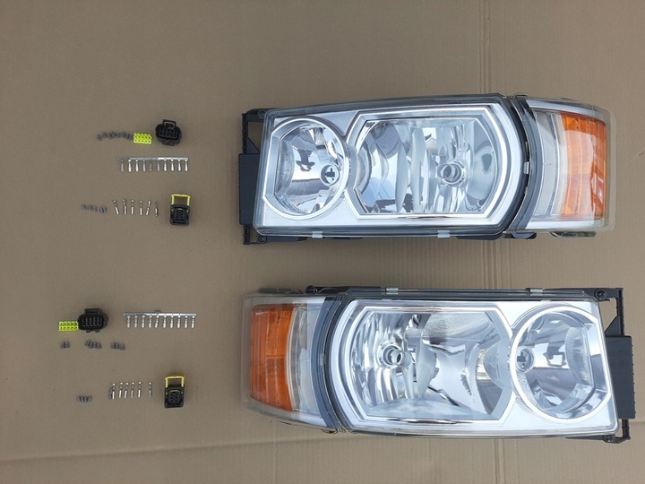фото №8, 2 x фара переднє scania 4 r h7 + штекери лівий + праві + поворотники