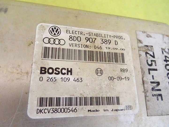 фото №1, Модуль блок управления esp audi a4 b5 8d0907389d nr32