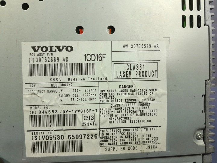 фото №7, Volvo v50 s40 ii радіо cd радіопрогравач 30752889