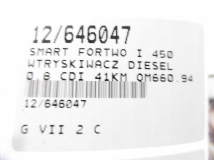 фото №8, Fortwo i інжектор a6600700187 0,8cdi 0445110023