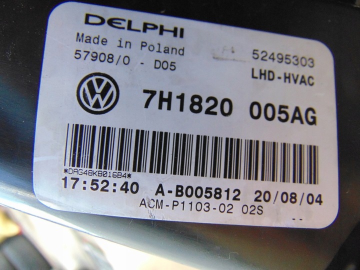 фото №15, Отопитель кондиционера vw transporter t5 7h1820005ag